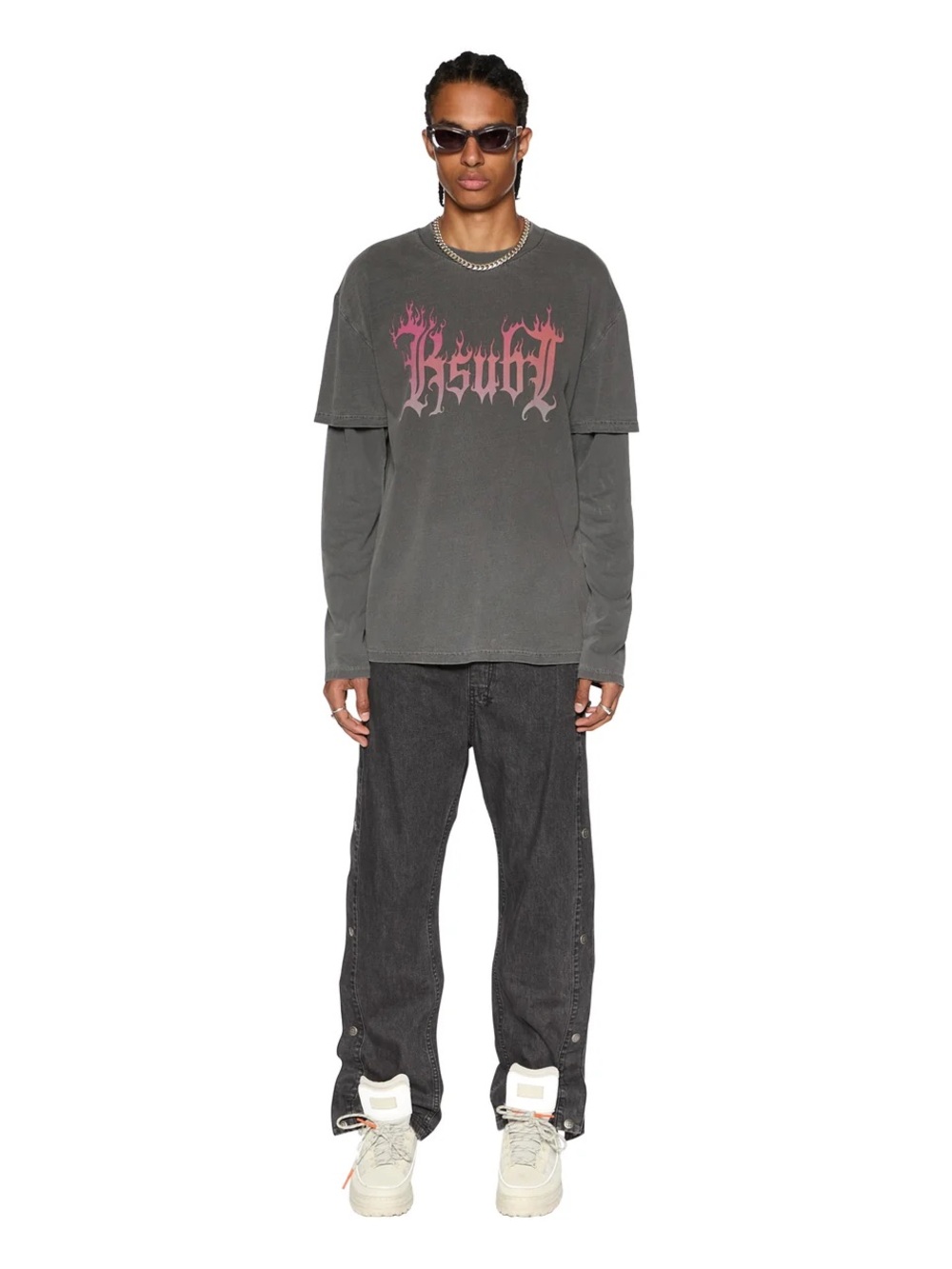 Ksubi Fuego Layered L/S Tee Sz M Men’s 

(Agos A-1)